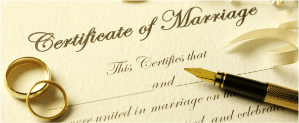 certificate of marriage