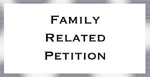 Button with the words Family Related Petition