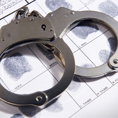 Handcuffs over finger print sheet