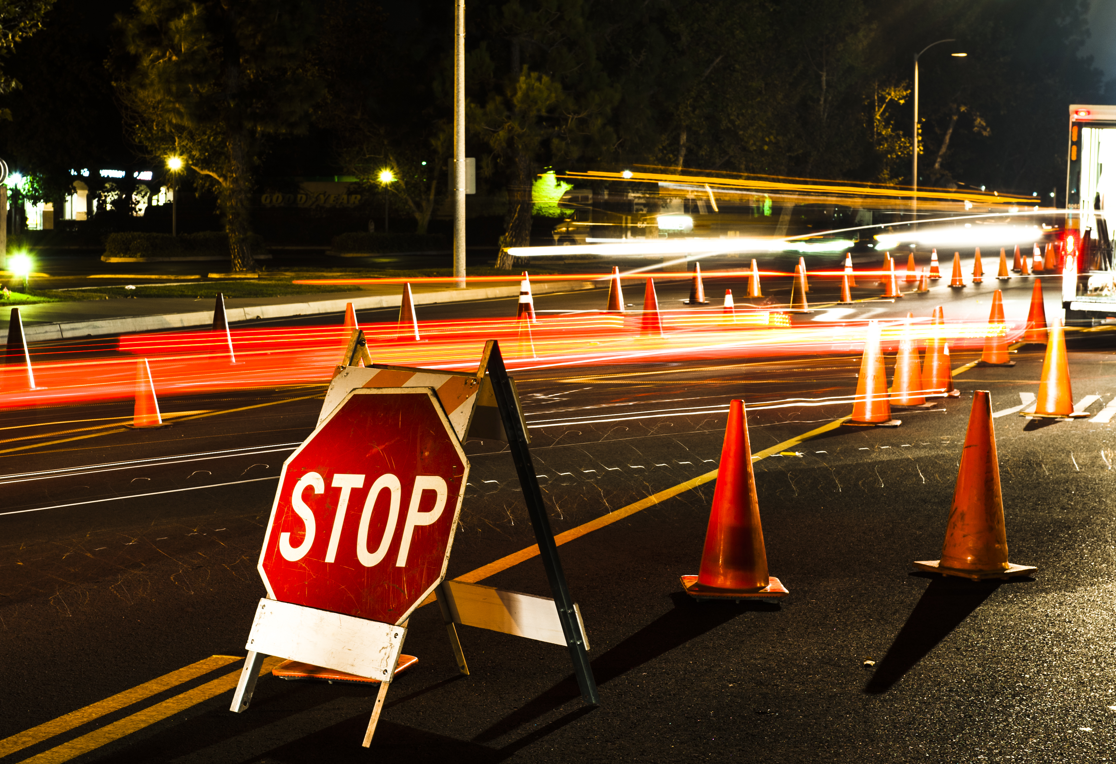 A STOP-DWI checkpoint.